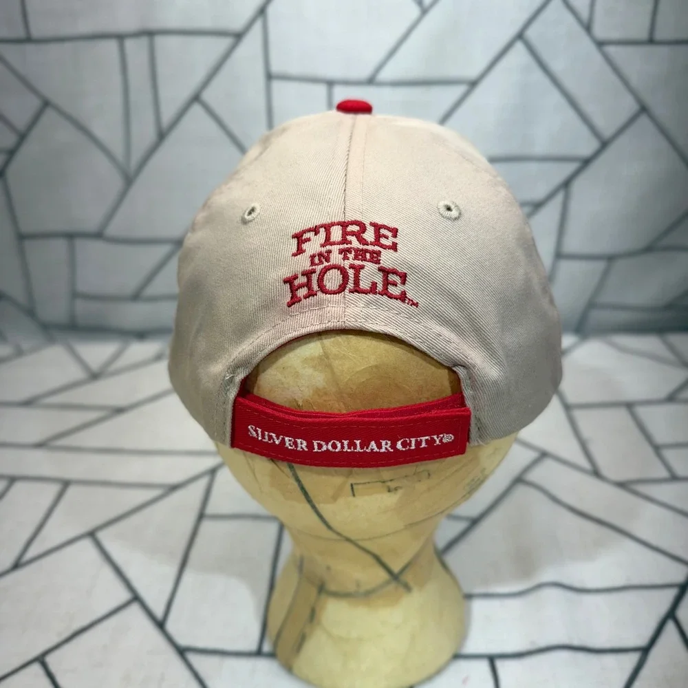 Silver Dollar City Hat Youth Tan Plaid Fire In The Hole Baldknobbers Cap READ
